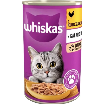 WHISKAS mokra karma dla kota z kurczakiem w galaretce puszka 400 g