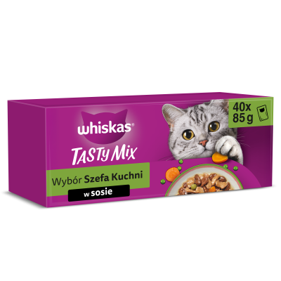 Whiskas TastyMix mokra karma dla kota w sosie multipak 40x85g