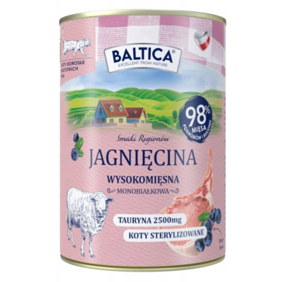 Baltica Smaki Regionów Karma mokra dla kota dorosły Jagnięcina 400g