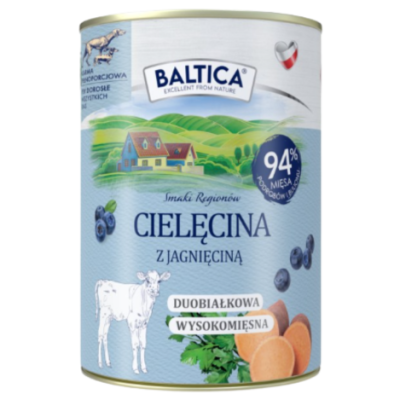Baltica mokra karma dla psa Cielęcina z jagnięciną i batatem 400g