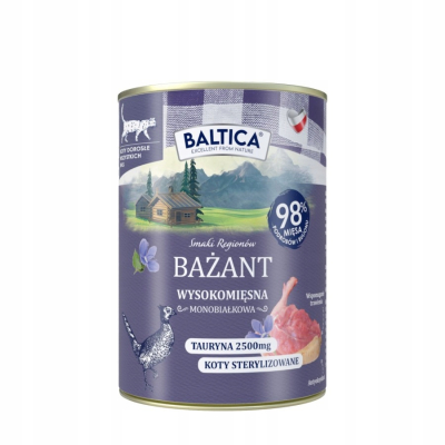 Baltica Smaki Regionów Karma mokra dla kota dorosły Bażant 400g