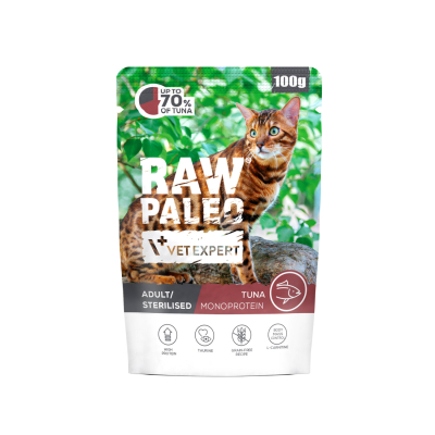 Raw Paleo Sterilised Cat Tuna karma mokra dla kota sterylizowanego tuńczyk 100 g
