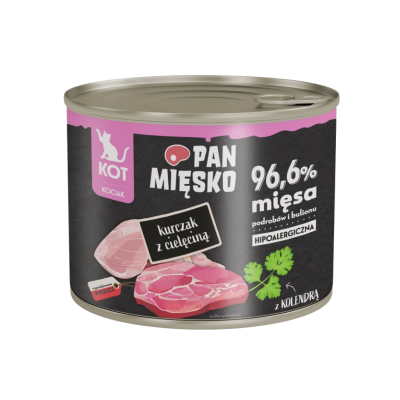 Pan Mięsko karma mokra dla kota Kurczak z cielęciną KOCIĘTA 200g