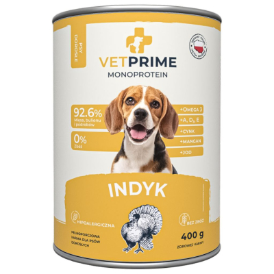 VETPRIME Monoprotein pies adult indyk 400g