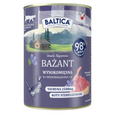 Baltica Smaki Regionów Karma mokra dla kota dorosły Bażant 400g