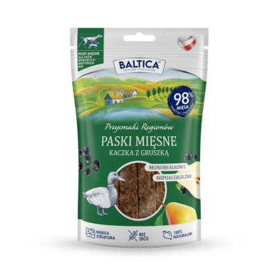 Baltica Przysmaki Mięsne paski Kaczka z gruszką 90g