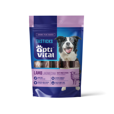 OptiVital Tasticks Lamb uzupełniająca przekąska dla psów 80g