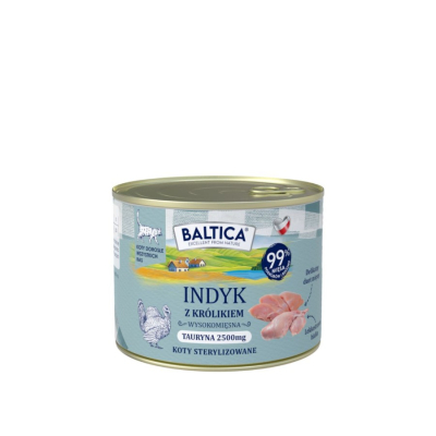 Baltica Karma mokra Kot dorosły Indyk z królikiem 185g