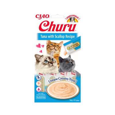 INABA Churu przysmak dla kota tuńczyk z przegrzebkiem 4x14 g 56 g