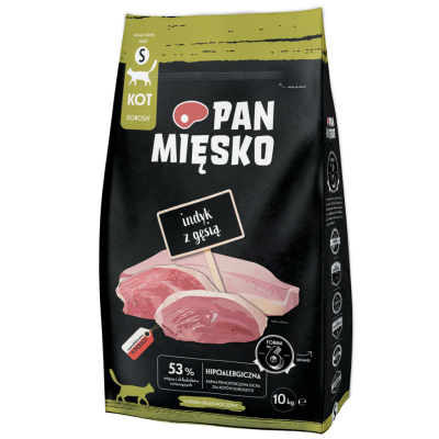 Pan Mięsko karma sucha dla kota Indyk z gęsią S 10kg