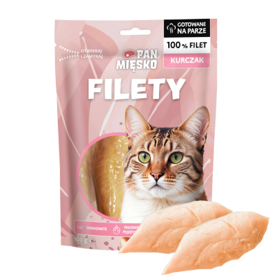 Pan Mięsko Przysmak dla kota Filety Kurczak 100g