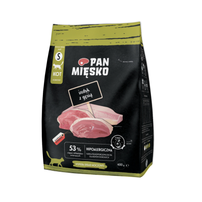 Pan Mięsko karma sucha dla kota Indyk z gęsią S 400g
