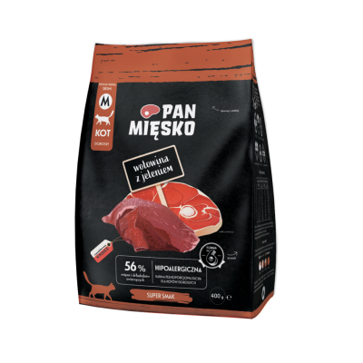 Pan Mięsko karma sucha dla kota Wołowina z jeleniem M 400g